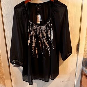 Chiffon blouse with sequins detail